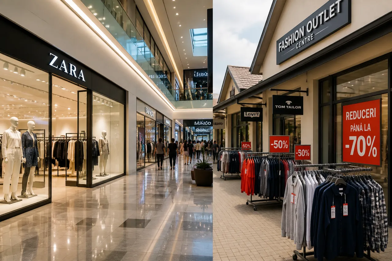 diferența dintre mall și outlet centre