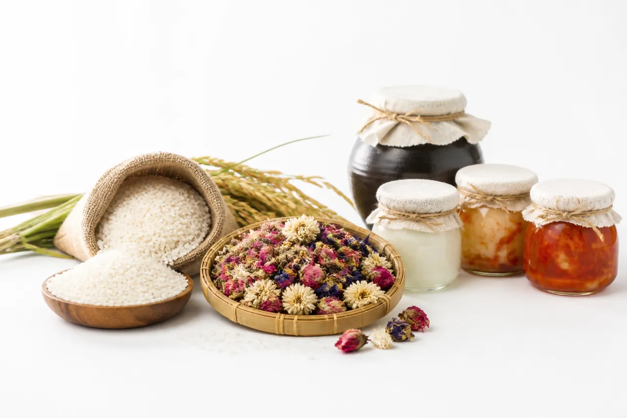 ingrediente naturale coreene skincare orez fermentat probiotice