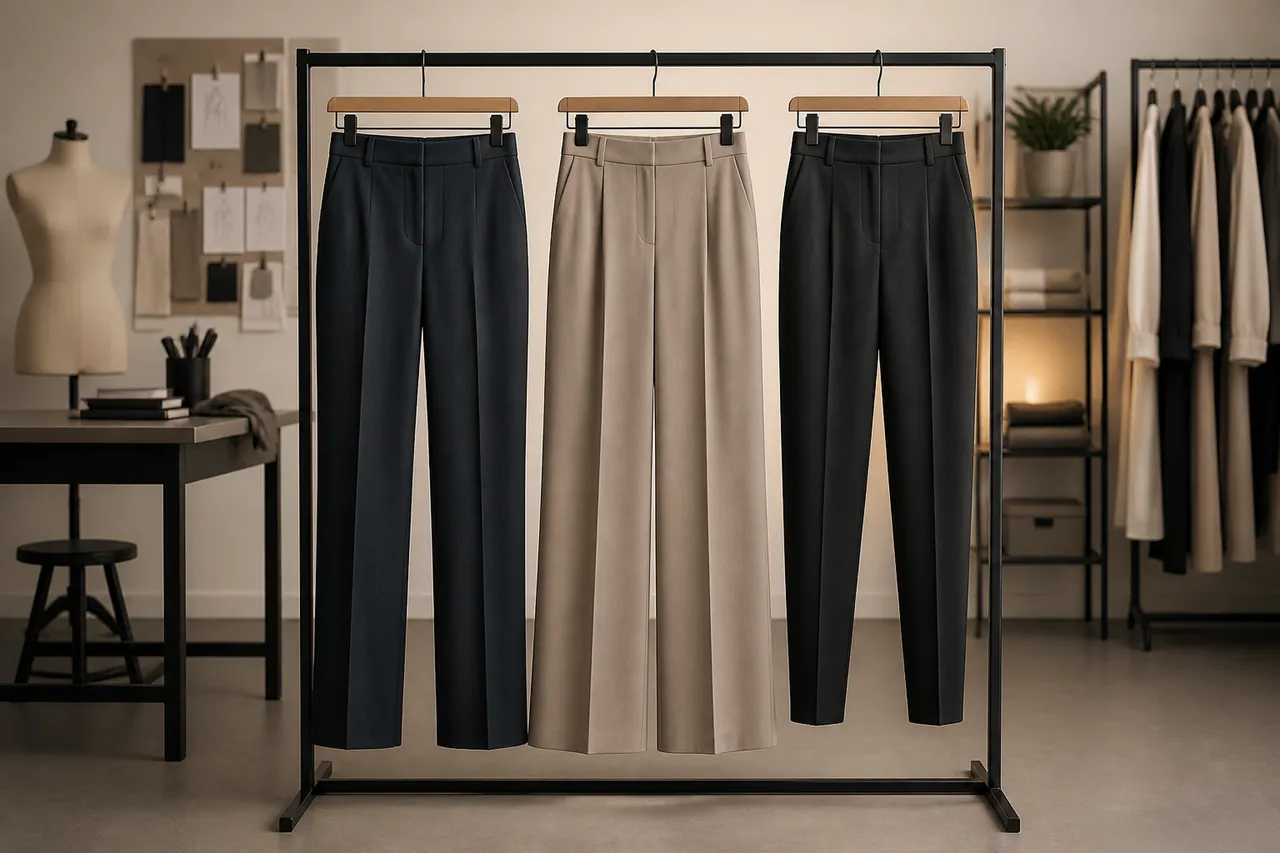 comparație între croiuri de pantaloni de costum pentru femei