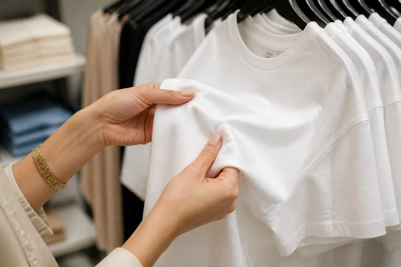 cum alegi materialul unui tricou alb simplu de calitate